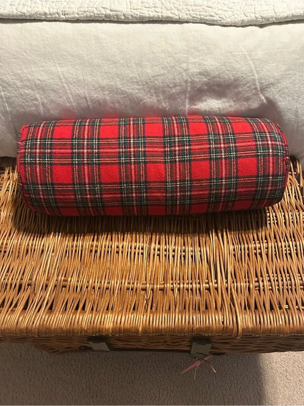 Bolster Pillow, Plaid 20 x 7